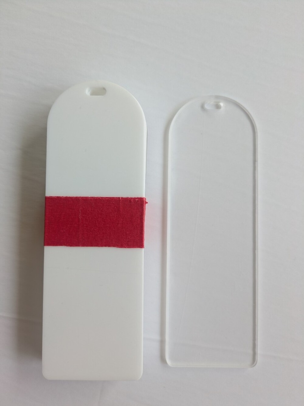 Blank Acrylic Bookmarks with Gold and White Tassels
